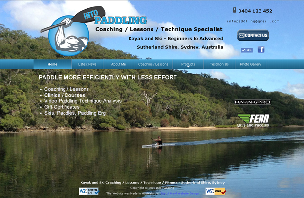 Image of the Website of: Into Paddling